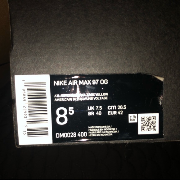 Nike air max 97 og Atlantic blue used 8.5 mens - Picture 3 of 11